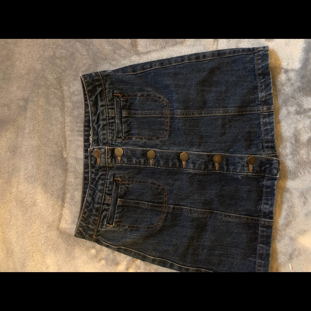 Blue button up jean skirt